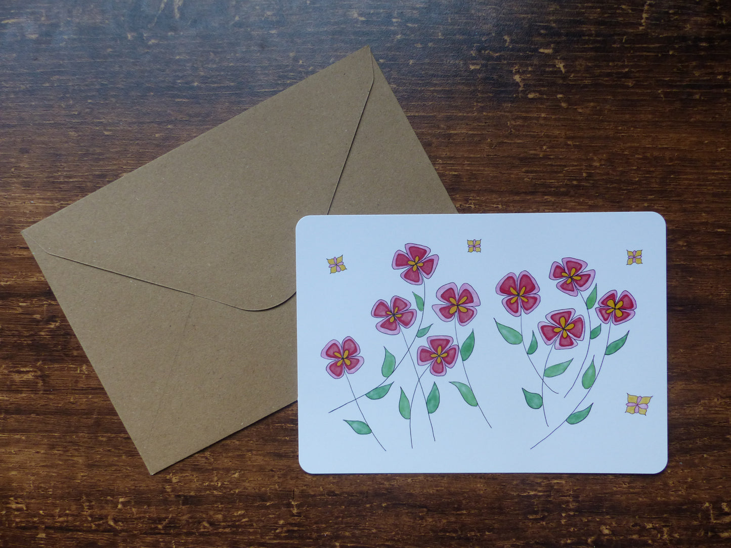 Carte postale Fleurs dans le vent